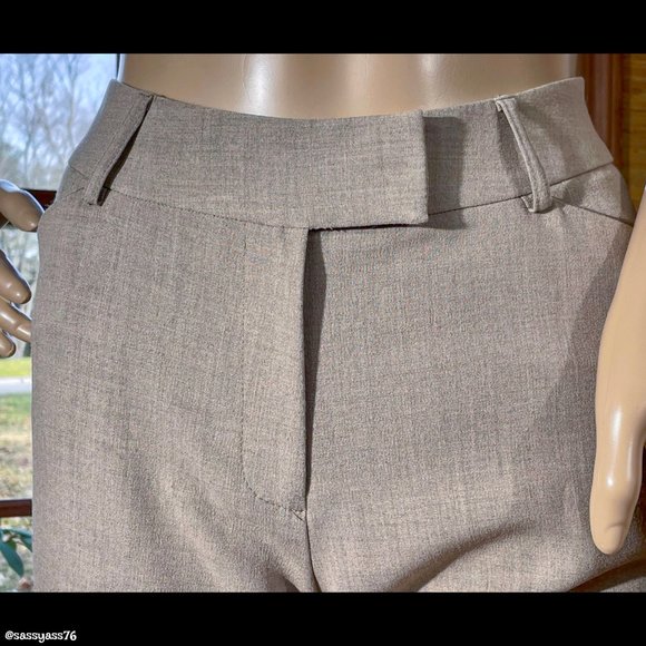 •MIX BY TAHARI ASL▪️Mid-Rise Oatmeal Tan Straight Leg Business Casual Pants - Picture 3 of 5
